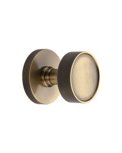 Heritage Brass Antique Brass Owen Knurled Door Knob on Rose
