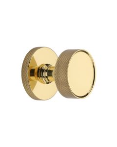 Heritage Brass Polished Brass Owen Knurled Door Knob on Rose