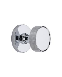 Heritage Brass Polished Chrome Owen Knurled Door Knob on Rose