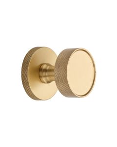 Heritage Brass Satin Brass Owen Knurled Door Knob on Rose