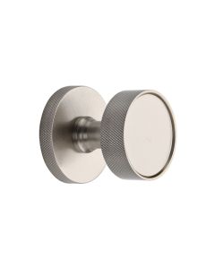 Heritage Brass Satin Nickel Owen Knurled Door Knob on Rose