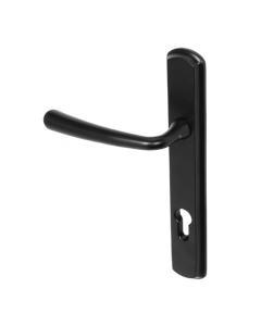 BLU Matt Black Pera Multipoint Door Handle on 092 euro backplate  |  PER092-MBL