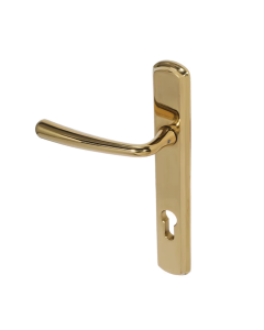 BLU Polished Brass Pera Multipoint Door Handle on 092 euro backplate  |  PER092-PPB
