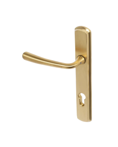BLU Satin Brass Pera Multipoint Door Handle on 092 euro backplate |  PER092-PSB
