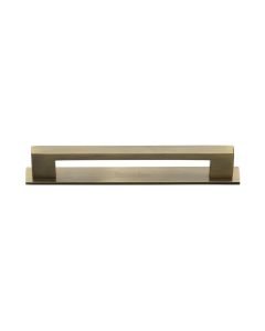 Heritage Brass Antique Brass Metro Cabinet Pull Handle with Plate 128mm