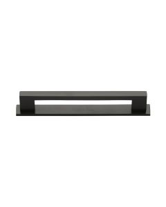 Heritage Brass Matt Bronze Metro Cabinet Pull Handle with Plate 128mm