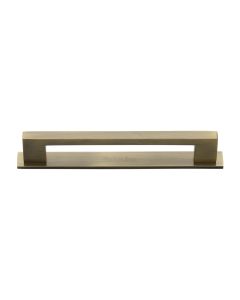 Heritage Brass Antique Brass Metro Cabinet Pull Handle with Plate 160mm