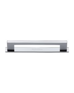 Heritage Brass Polished Chrome Metro Cabinet Pull Handle with Plate 160mm