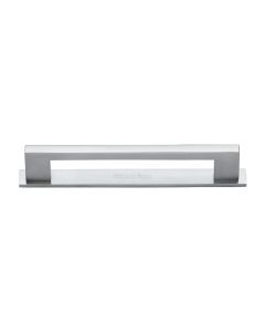 Heritage Brass Satin Chrome Metro Cabinet Pull Handle with Plate 160mm