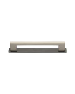 Heritage Brass Matt Bronze/Satin Nickel Metro Cabinet Pull Handle with Plate 96mm