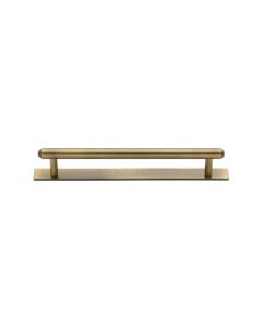 Heritage Brass Antique Brass Step Cabinet Pull Handle with Plate 128mm