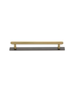 Heritage Brass Matt Bronze/Satin Brass Step Cabinet Pull Handle with Plate 128mm