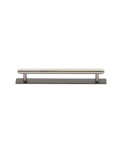 Heritage Brass Matt Bronze/Satin Nickel Step Cabinet Pull Handle with Plate 128mm