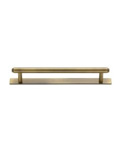 Heritage Brass Antique Brass Step Cabinet Pull Handle with Plate 160mm