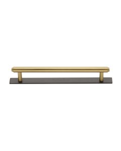 Heritage Brass Matt Bronze/Satin Brass Step Cabinet Pull Handle with Plate 160mm