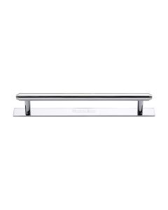 Heritage Brass Polished Chrome Step Cabinet Pull Handle with Plate 160mm