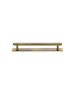 Heritage Brass Antique Brass Step Cabinet Pull Handle with Plate 96mm