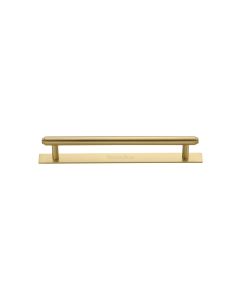 Heritage Brass Satin Brass Step Cabinet Pull Handle with Plate 96mm