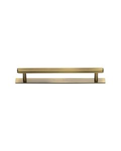 Heritage Brass Antique Brass Hexagonal Cabinet Pull Handle with Plate 128mm