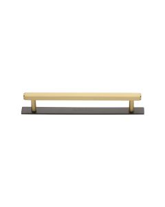 Heritage Brass Matt Bronze/Satin Brass Hexagonal Cabinet Pull Handle with Plate 128mm