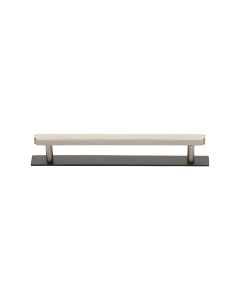 Heritage Brass Matt Bronze/Satin Nickel Hexagonal Cabinet Pull Handle with Plate 128mm