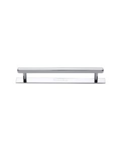 Heritage Brass Polished Chrome Hexagonal Cabinet Pull Handle with Plate 128mm