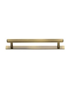 Heritage Brass Antique Brass Hexagonal Cabinet Pull Handle with Plate 160mm