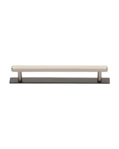 Heritage Brass Matt Bronze/Satin Nickel Hexagonal Cabinet Pull Handle with Plate 160mm