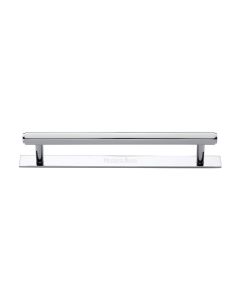Heritage Brass Polished Chrome Hexagonal Cabinet Pull Handle with Plate 160mm