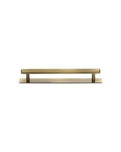 Heritage Brass Antique Brass Hexagonal Cabinet Pull Handle with Plate 96mm