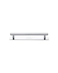 Heritage Brass Polished Chrome Hexagonal Cabinet Pull Handle with Plate 96mm
