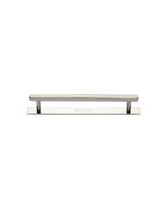 Heritage Brass Polished Nickel Finish Hexagonal Cabinet Pull Handle with Plate 96mm
