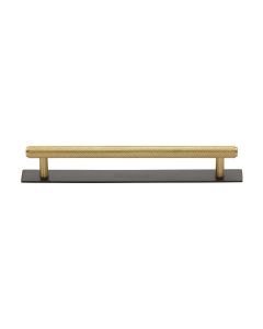 Heritage Brass Matt Bronze/Satin Brass Knurled Cabinet Pull Handle with Plate 160mm