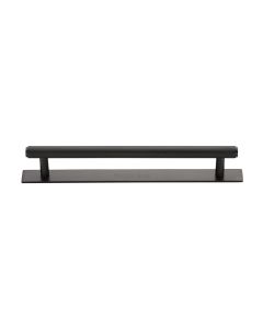 Heritage Brass Matt Bronze Knurled Cabinet Pull Handle with Plate 160mm