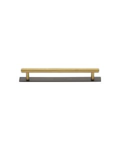 Heritage Brass Matt Bronze/Satin Brass Knurled Cabinet Pull Handle with Plate 96mm