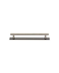 Heritage Brass Matt Bronze/Satin Nickel Knurled Cabinet Pull Handle with Plate 96mm