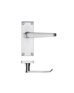 Set Satin Chrome Victorian Lever on latch plate | PR042SC