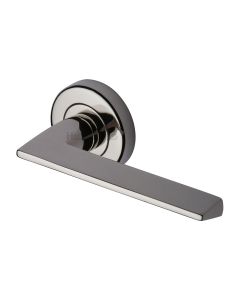 Polished Nickel Finish Pyramid Door Handle on Round Rose