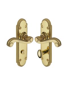 Heritage Brass Polished Brass Adam Door Handle on Plate - Bathroom Set