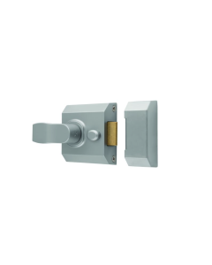 Satin Chrome 40mm Contract Rim Cylinder Nightlatch | RCN8240SC