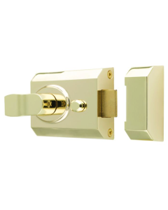 Electro Brass 60mm Contract Rim Cylinder Nightlatch | RCN8260EB