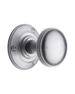 Heritage Brass Satin Chrome Richmond Door Knob on Rose
