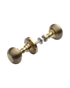 Heritage Brass Antique Brass Reeded Rim Door Knob
