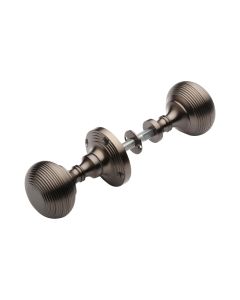 Heritage Brass Matt Bronze Reeded Rim Door Knob