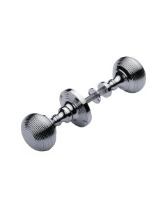 Heritage Brass Polished Chrome Reeded Rim Door Knob