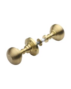 Heritage Brass Satin Brass Reeded Rim Door Knob