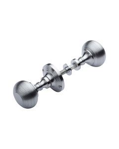 Heritage Brass Satin Chrome Reeded Rim Door Knob