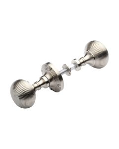 Heritage Brass Satin Nickel Reeded Rim Door Knob