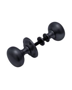 Heritage Brass Matt Black Victoria Rim Door Knob
