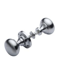 Heritage Brass Satin Chrome Victoria Rim Door Knob